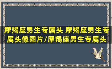 摩羯座男生专属头 摩羯座男生专属头像图片/摩羯座男生专属头 摩羯座男生专属头像图片-我的网站